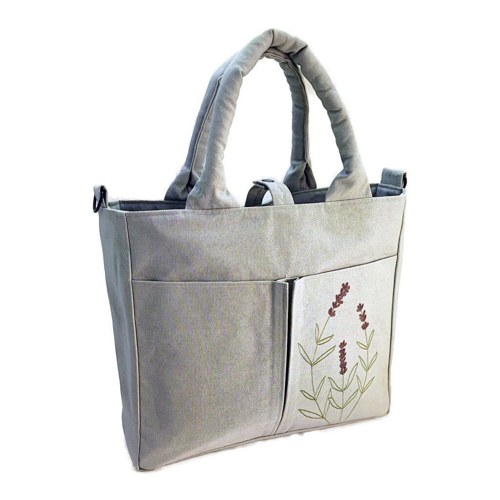 Bestickte handgemachte Shopper Einkaufstasche Mayla