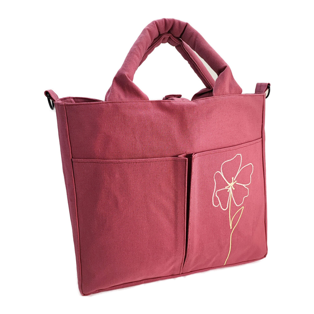 Bestickter Altrosa Boho-Shopper Einkaufstasche Mina