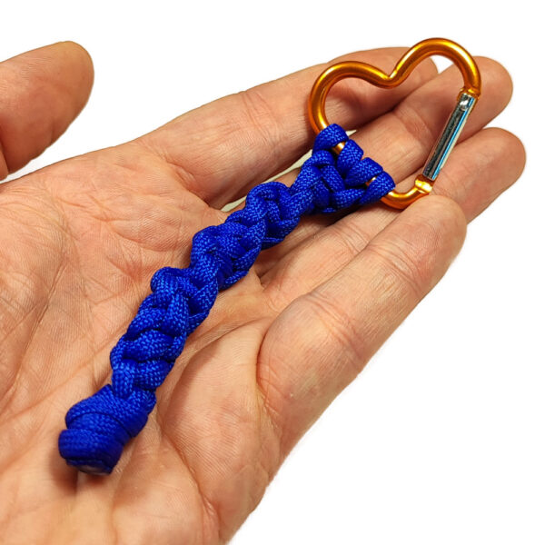 Blau geflochtener Paracord Makramee Schlüsselanhänger Helmuth – Bild 2