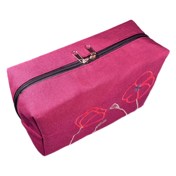 Line Art bestickte Burgund-Rote Pouch Organizer-Tasche Molly – Bild 5