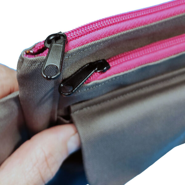 Bestickte Crossbody Bag 2 Fächer Bauchtasche Rosa – Bild 7