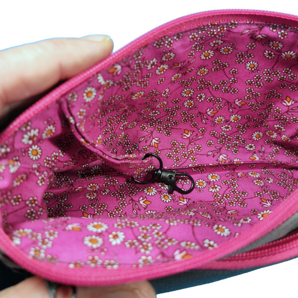 Bestickte Crossbody Bag 2 Fächer Bauchtasche Rosa – Bild 6