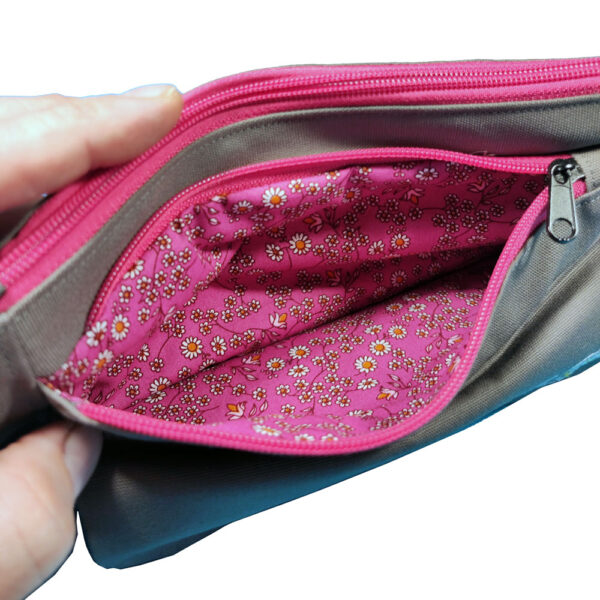 Bestickte Crossbody Bag 2 Fächer Bauchtasche Rosa – Bild 5