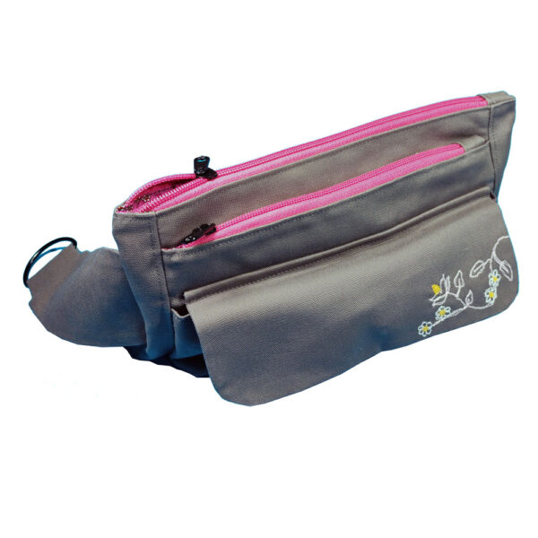 Bestickte Crossbody Bag 2 Fächer Bauchtasche Rosa – Bild 4