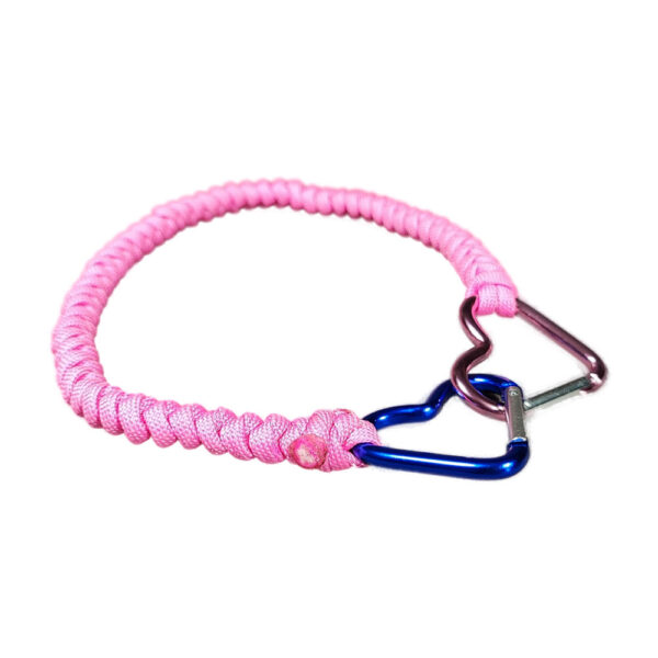 Handgeflochtener Paracord Taschenanhänger Chantal Rosa