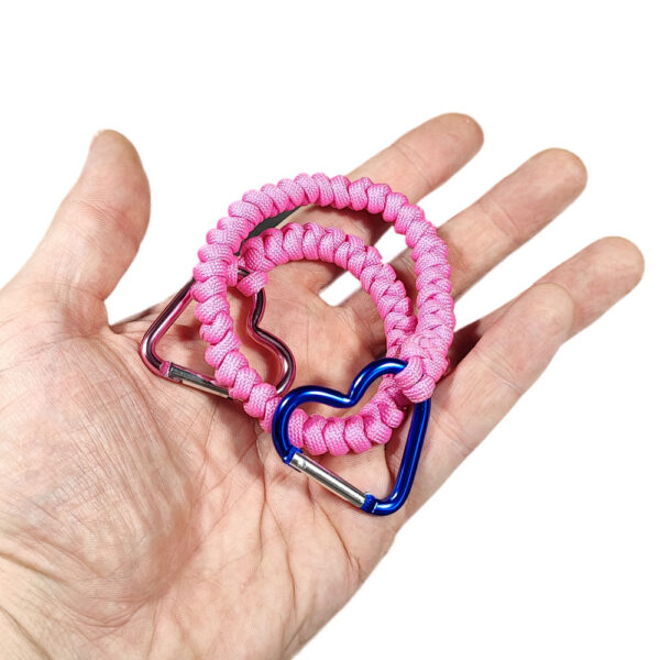 Handgeflochtener Paracord Taschenanhänger Chantal Rosa – Bild 2