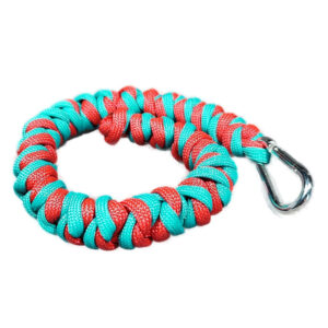 Handgeflochtener Paracord Taschenanhänger Ivy Rot-Türkis