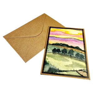 Handgemalte Landschaft aquarell Karte Aurora