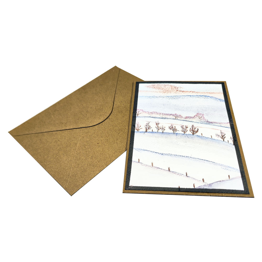 Handgemalte Schneelandschaft Aquarell Karte Svea – Bild 2