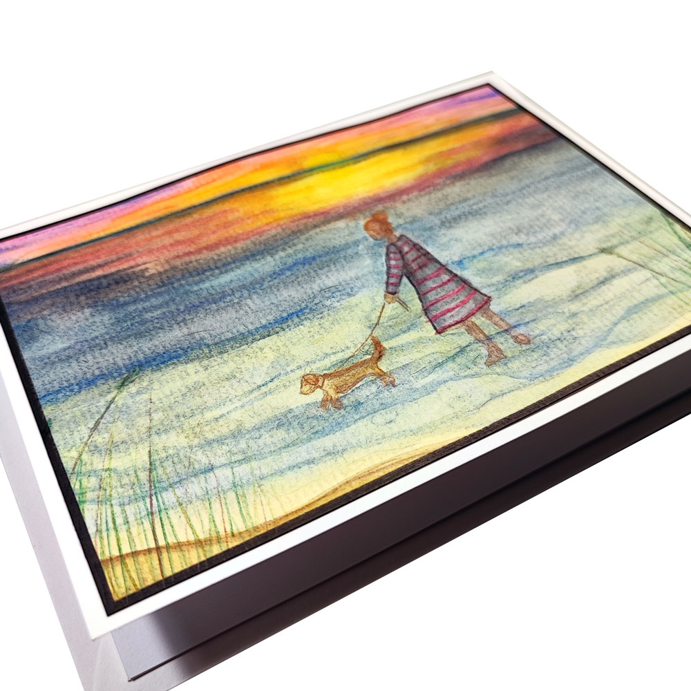 Handgemalte Meerblick Aquarellkarte Marina – Bild 3