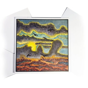 Handgemalte Himmelblick Aquarellkarte Aeria