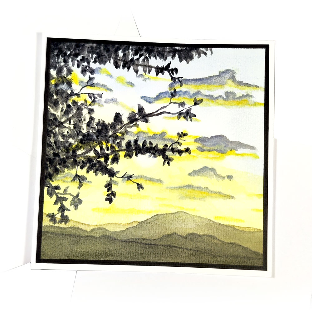 Handgemalte Lichterwachen Aquarellkarte Solumbra