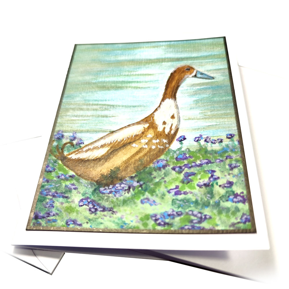 Handgemalte Aquarellkarte Watschel – Bild 2