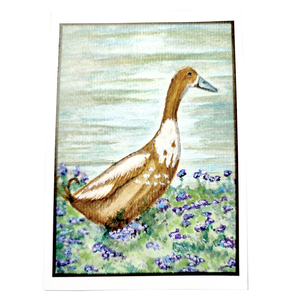 Handgemalte Aquarellkarte Watschel – Bild 3