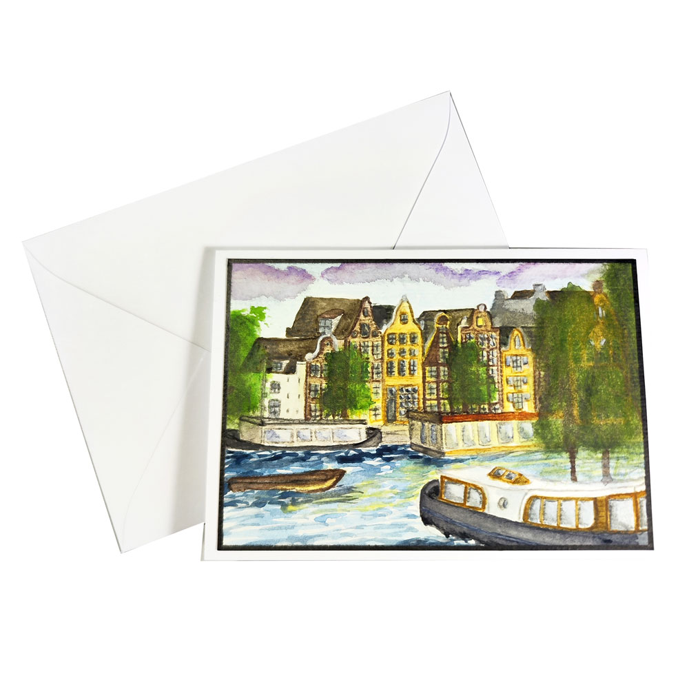 Handgemalte Aquarellkarte Amsterdam – Bild 3